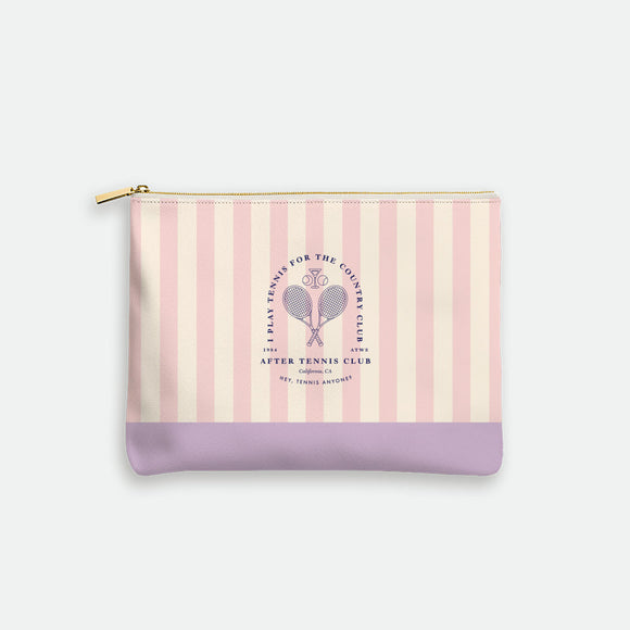after tennis club pink striped pouch bag by All The Ways To Say