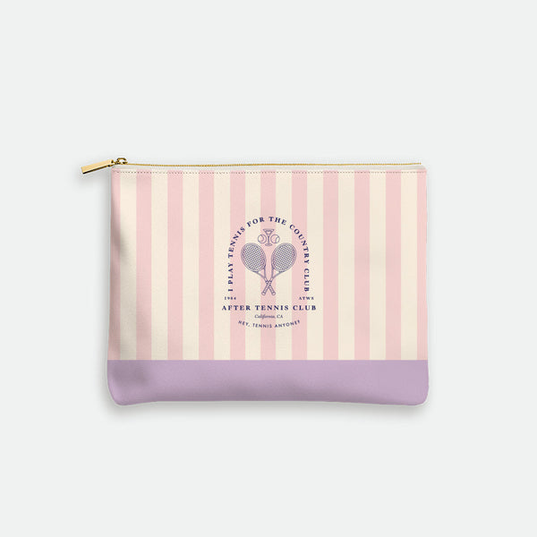 after tennis club pink striped pouch bag by All The Ways To Say
