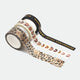 Leopard Washi Tape Set – 3 rolls with leopard print, rainbow pattern, and birthday design with gold foil accents by All the Ways to Say.