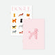 Set of two A6 pocket notebooks, one with “Dogue” cover featuring dog illustrations, the other with pink poodle design, gold foil details by All the Ways to Say.