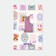 Holly The Cat enamel pin by All the Ways to Say featuring purple cat with gold-plated details, playful and artistic design on illustrated background.