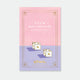 Casino enamel pin by All the Ways to Say featuring gold-plated dice design on pink and lilac background with elegant golden frame.