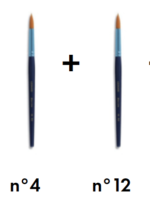 2 paintbrushes, 2 sizes made in Bretagne, France