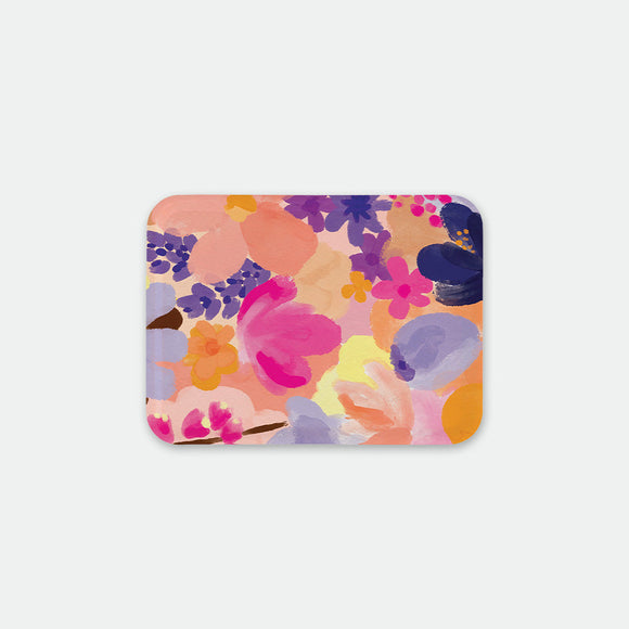 Rectangular breakfast tray with colorful floral pattern in pink, purple, yellow and orange shades, Flower Garden by All the Ways to Say
