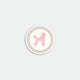 Round coaster with illustration of a pink poodle dog on a cream background with grey border, Pink Poodle by All the Ways to Say