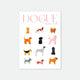 A5 notebook cover by All The Ways To Say titled "DOGUE" featuring a grid illustration of various dog breeds on a white background.