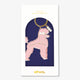 A stylish pink poodle keychain by All The Ways To Say with a gold enamel finish and the text "POODLE MOOOD", presented in an elegant gift box.
