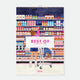 Best Of 10 Years 2027 calendar cover, illustrated woman reaching for jars in a grocery aisle with a cat in the cart, All The Ways To Say