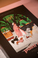Dog Sitter paint by numbers box: dog walker in a pink coat with a dalmatian, dachshund and poodle on a New York street