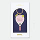 Enamel and metal keychain shaped like a pink and white padel racket with a yellow tennis ball, text reading "In my padel era," gold-tone ring and "ATWS" charm