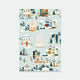 Chic Snowball enamel pin by All the Ways to Say featuring golden snow globe design with small winter village on illustrated pastel background with houses and snow.