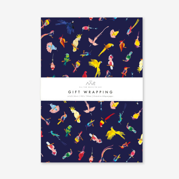 Neon birds – Gift wrap